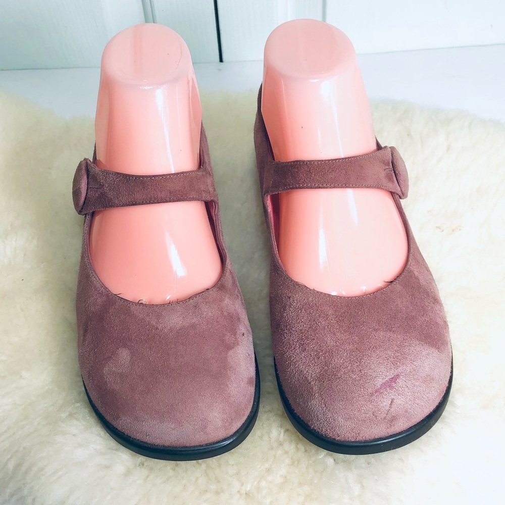 Hispanitas Made in Spain Mary Jane Suede Leather Size 38 Pink Mauve